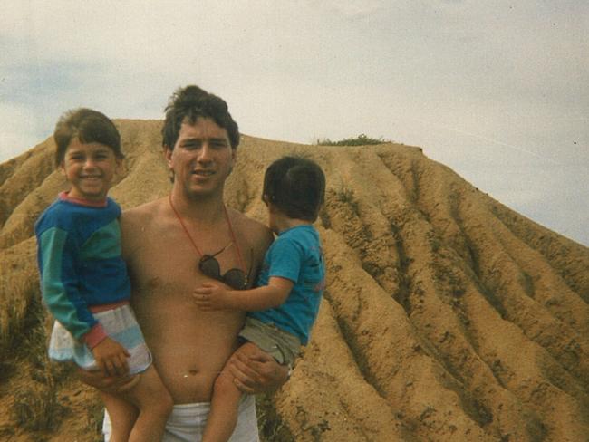 Chris Pike with his son Ben Pike and daughter.