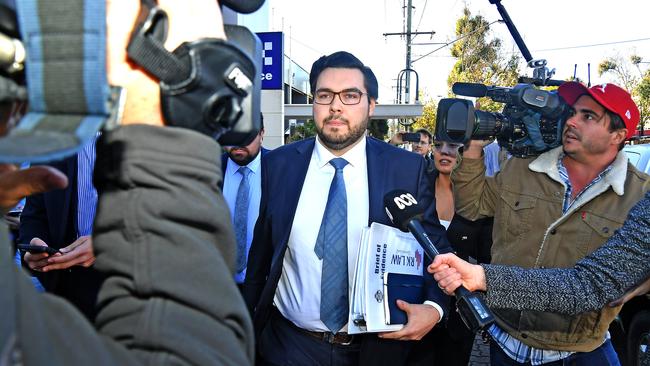 Former parliamentary staffer Bruce Lehrmann leaves Toowoomba Magistrates Court. Picture: NewsWire/John Gass