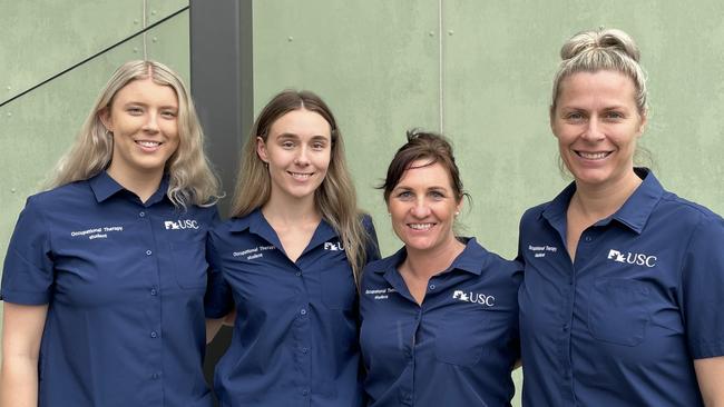 Emily Treeby, Liz Smit, Shontal Seng, Hayley Stephens and Georgia Glenn (not pictured) say the University of the Sunshine Coast campus in Gympie has been the key to their study success.