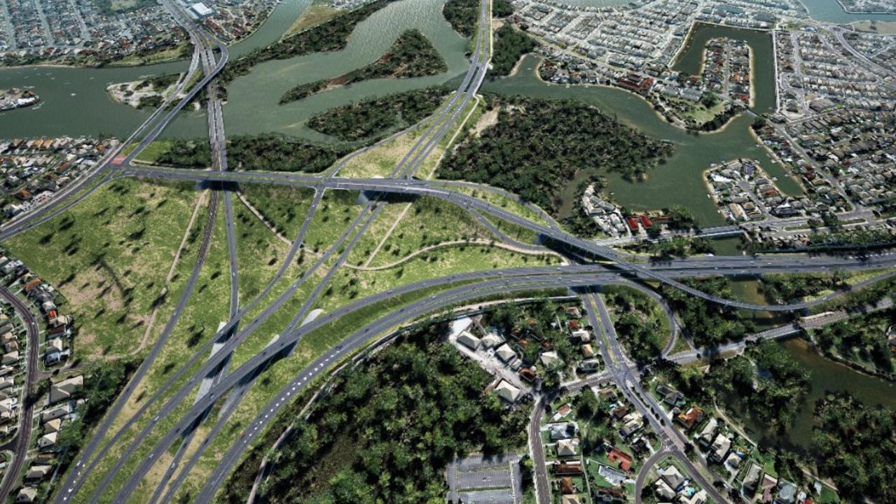 Renders of the proposed first stages of the Mooloolah River Interchange.