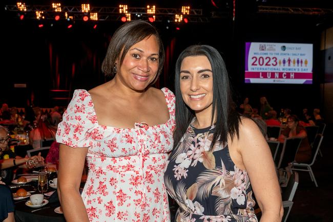 Bridget Osborne and Nathenea MacRae at the Zonta Club of Mackay Inc International Women's Day Luncheon at the MECC Sunday March 5 2023 Picture: Michaela Harlow