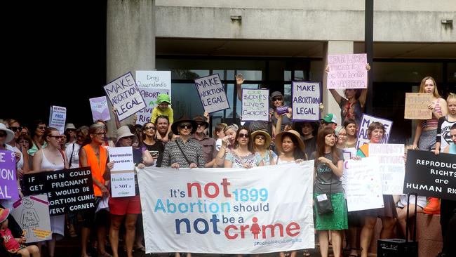 Pro-choice supporters rallied in support of decriminalising abortion in Queensland last year. (Pic: Justin Brierty)