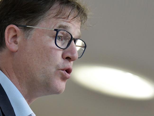 Facebook's vice president Nick Clegg holds a speech at the Hertie School of Governance in Berlin on June 24, 2019. (Photo by Tobias SCHWARZ / AFP)