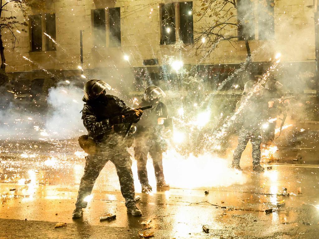 Tens of thousands of people have joined the protests against the ruling government in Georgia. Picture: Giorgi ARJEVANIDZE / AFP