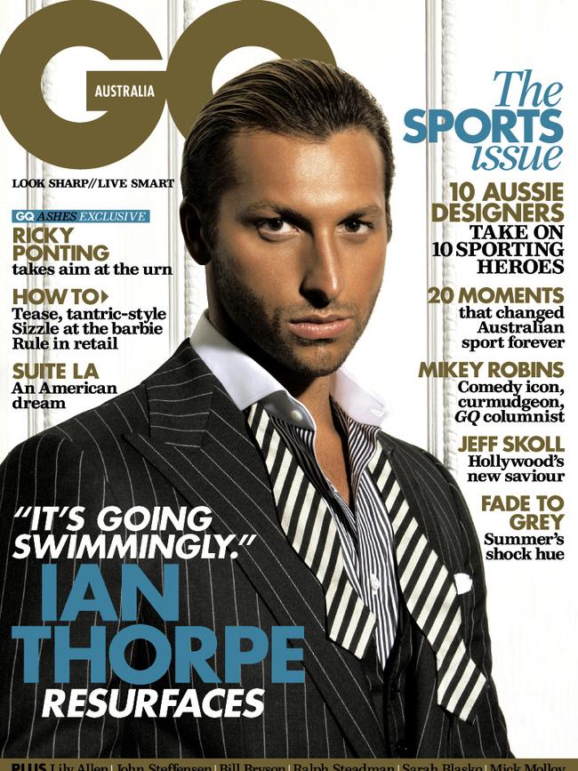 Thorpe on the front cover of GQ Australia magazine in 2006. /Magazines