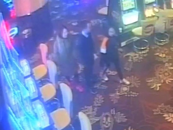 They were captured on CCTV walking around the gaming floor.