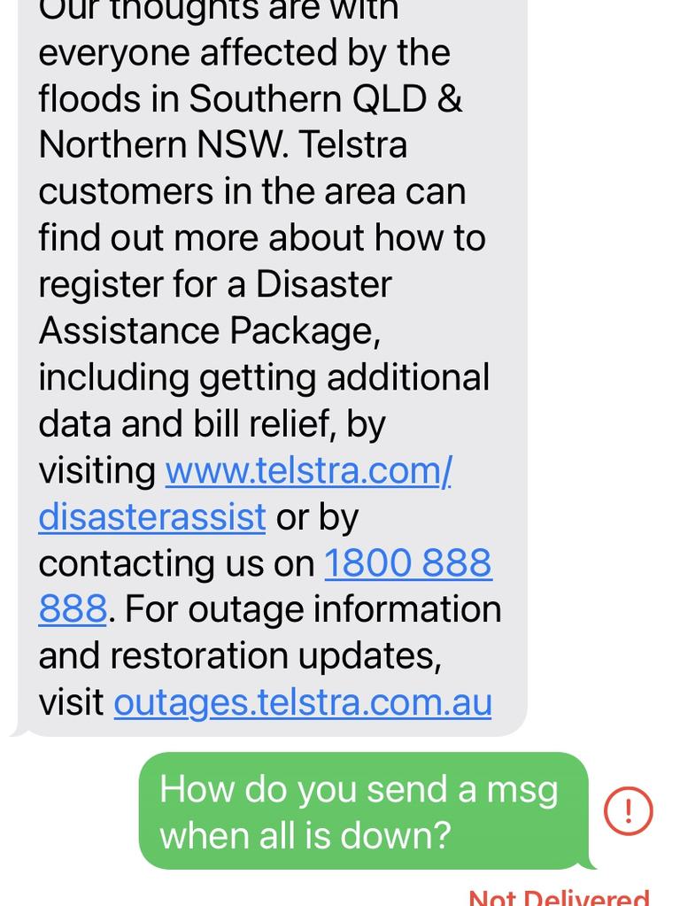 One furious flood victim’s response to a Telstra message.