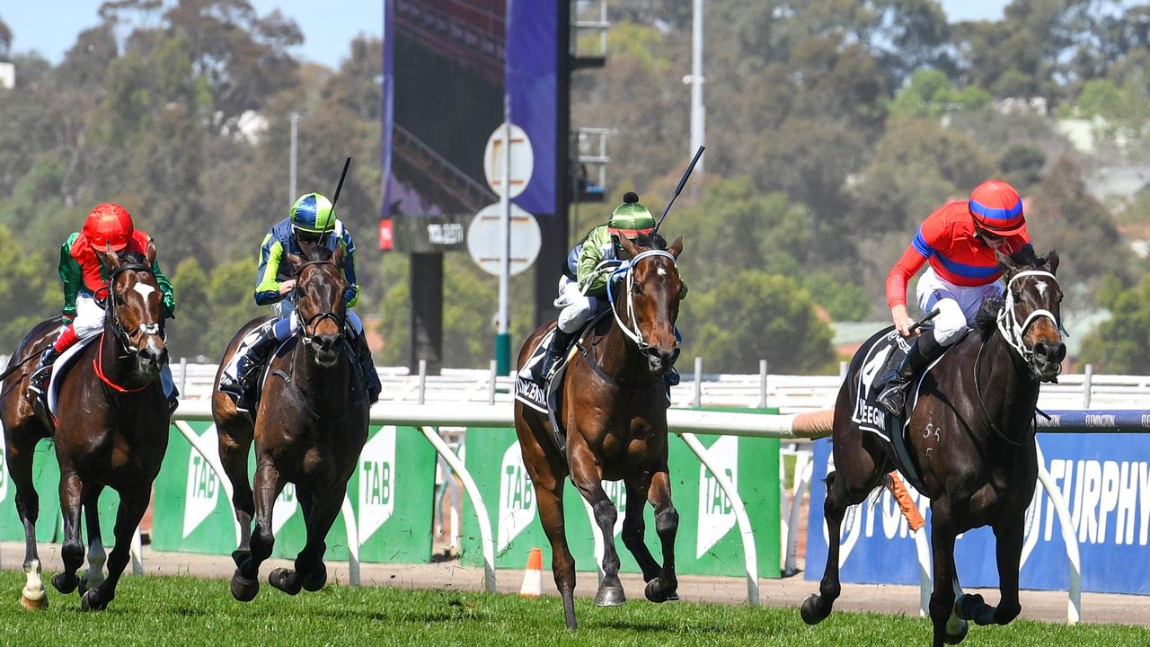 MELBOURNE, AUSTRALIA - NOVEMBER 02: James McDonald riding Verry Elleegant defeats Brett Prebble riding Incentivise to win Race 7, the Lexus Melbourne Cup, during 2021 Melbourne Cup Day at Flemington Racecourse on November 02, 2021 in Melbourne, Australia. (Photo by Vince Caligiuri/Getty Images)