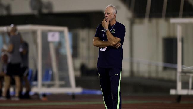 Australia head coach Graham Arnold looks on during an U24 friendly match against New Zealand in Ichihara, Chiba, Japan. Picture: Koki Nagahama/Getty Images