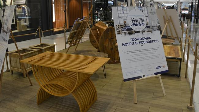 The Toowoomba Hospital Foundation has launched its Pop-up Pallet event and is showcasing the handcrafted items at Grand Central Shopping Centre. Picture: Rhylea Millar