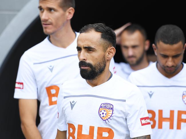 BRISBANE, AUSTRALIA - FEBRUARY 22: Diego Castro of the Glory is seen during the round 20 A-League match between the Brisbane Roar and Perth Glory at Suncorp Stadium on February 22, 2020 in Brisbane, Australia. (Photo by Albert Perez/Getty Images)