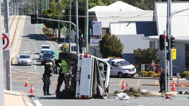 One man was critically injured in the crash. Picture: Glenn Hampson.