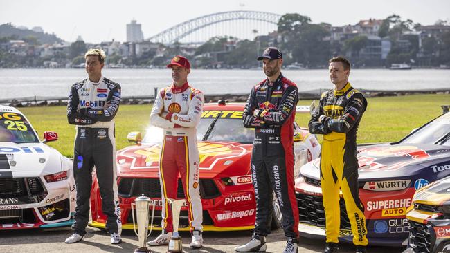 Drivers show the new cars at the 2023 Supercars Gen3 Season Launch, but testing has revealed one has a speed advantage. Picture: Supplied by Edge Photographics.