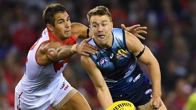 Swans skipper Josh Kennedy is a contested ball beast but isn’t the quickest midfielder. Pic: Getty Images