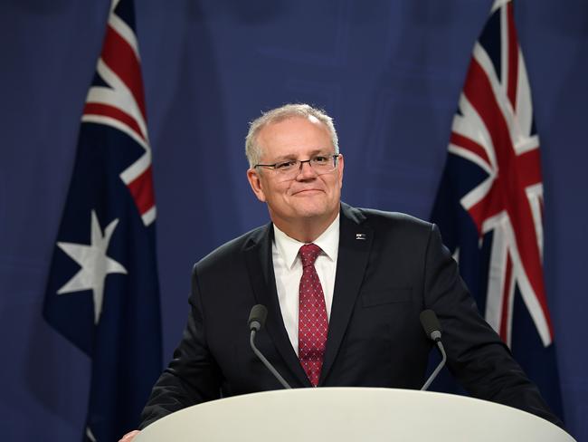 Scott Morrison was criticised for suggesting the vaccine rollout was not as race. Picture: Joel Carrett