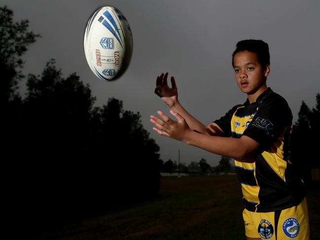 Junior Sports Star nominee Marbam Wichmann pictured near his Plumpton home, after being selected for a NSW rugby league representative youth team.