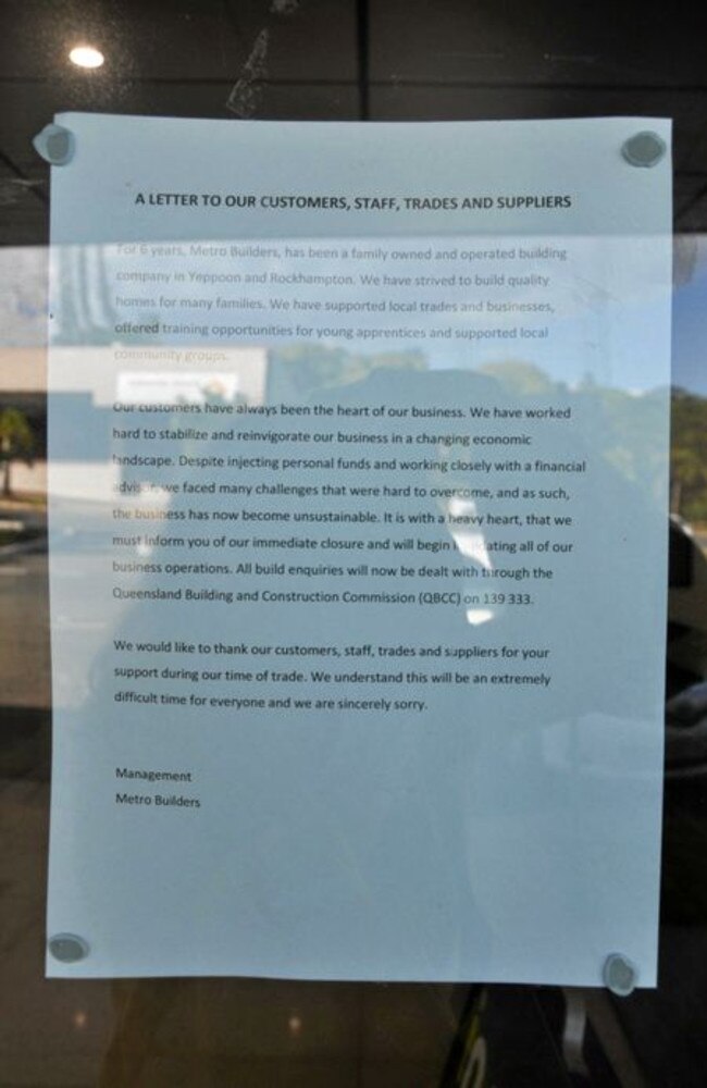 The notice stuck to the door of Metro in Yeppoon. Picture: Trish Bowman