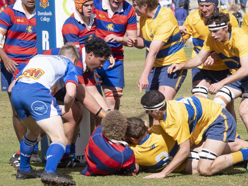 Second XVs Downlands vs TGS. O'Callaghan Cup day at Downlands College. Saturday, August 6, 2022. Picture: Nev Madsen.