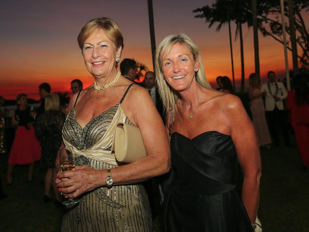 Bev Beiziters and Deanna Pope at the Great Northern Darwin Cup Gala Ball at Mindil Beach Casino Resort. Picture GLENN CAMPBELL