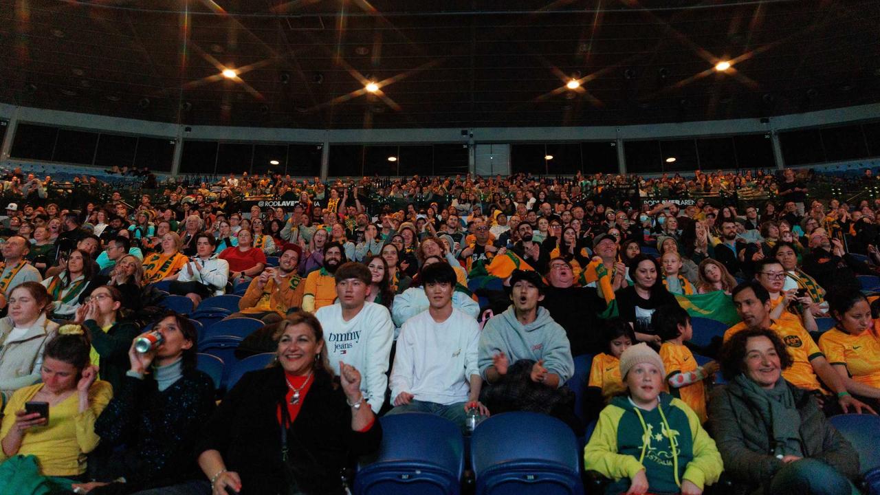 Matildas fans turned out in force to watch the match at Rod Laver Arena in Melbourne Park. Picture: Daniel Andrews/Twitter