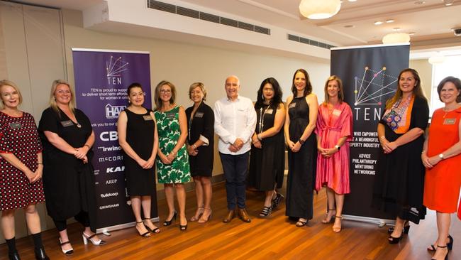 Housing All Australians director Rob Pradolin with members of the Ten women's group. Picture: Melissa Hobbs