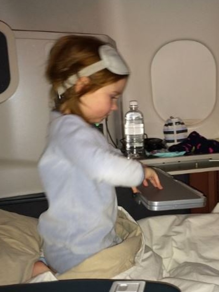 The Instagram account documented her flying first class..... Picture: Instagram/Pixie Curtis