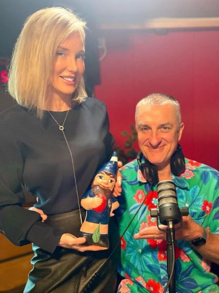Elise and Tom Elliott in the 3AW studios in Melbourne.