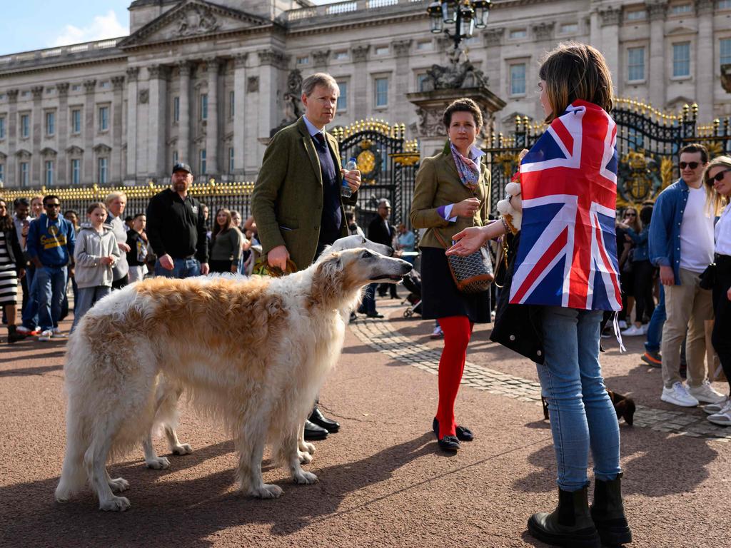 Royal fans gather outside Buckingham Palace in central London. Picture: AFP