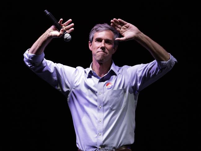 Beto O'Rourke makes his concession speech. His campaign saw him pole-vault into the national consciousness. Picture: AP Photo/Eric Gay