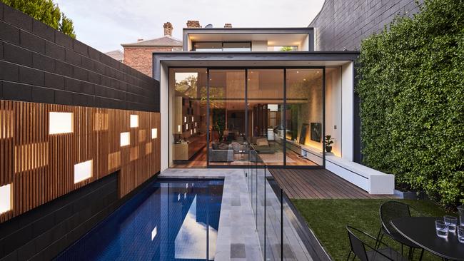 The new L8m x W2m pool abuts a wall to create more space on the side. Pictures: Dean Bradley Photography