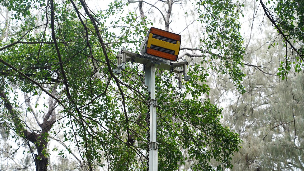 The amber light tower will stay for the duration of the turtles’ expected hatching season. Picture: Supplied