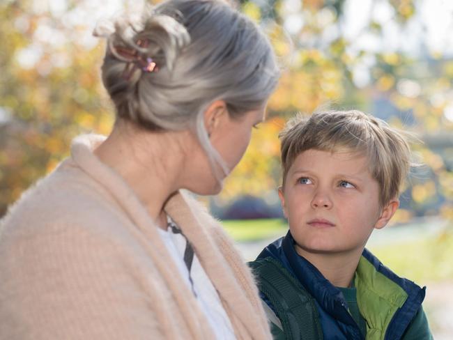 Louisa Smith has regular conversations with her son, Cooper, 10, about bullying. Picture: Creative Studio Photography — RCH Melbourne