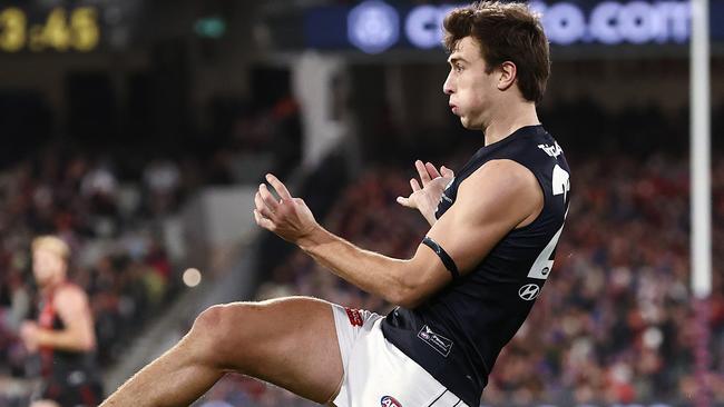 Carlton defender Caleb Marchbank has played four games in two seasons. Picture: Michael Klein