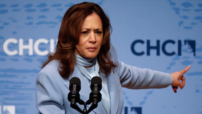 Kamala Harris speaks at an event in Washington. Picture: Getty Images via AFP.