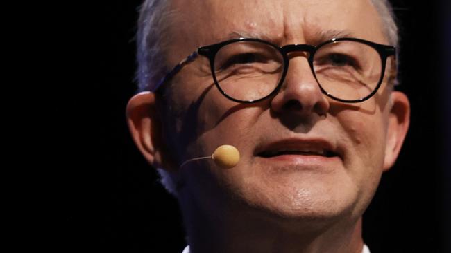 PERTH, AUSTRALIA - MAY 17: Australian Labor Leader Anthony Albanese speaks during the West Australian Leadership Matters event on May 17, 2022 in Perth, Australia. The Australian federal election will be held on Saturday 21 May, 2022. (Photo by Lisa Maree Williams/Getty Images)