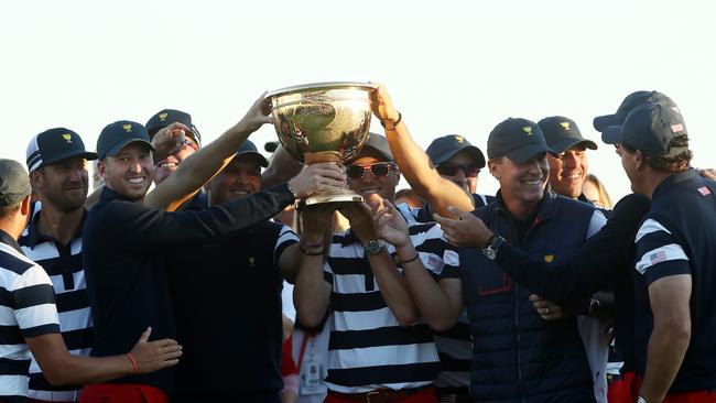 Jordan Spieth and Reed had a falling out after being smashed by Europe in 2018. Picture: Sam Greenwood/Getty