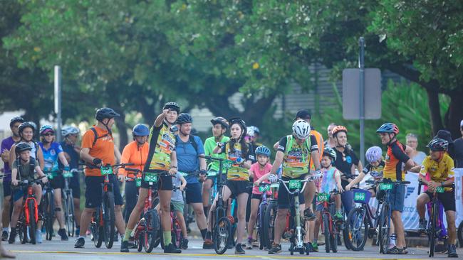 The start of the 10 km in the Top End Gran Fondo in Darwin. Picture: Glenn Campbell