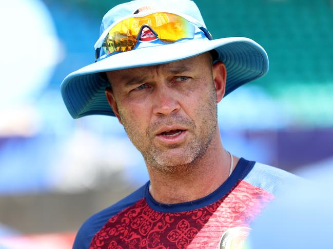 Afghanistan coach, and former English batter, Jonathan Trott was involved in controversy during his side’s thrilling win. Picture: Darrian Traynor-ICC/ICC via Getty Images