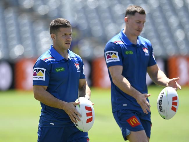 Jack Cogger and Tyson Gamble are among the contenders for the halfback jersey. Picture: NRL Photos