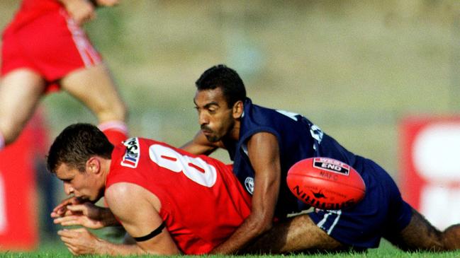 Kartinyeri lays a tackle in the SANFL. Picture: SANFL