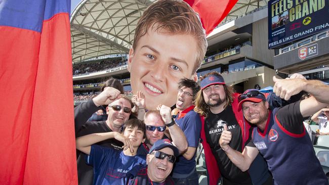 Tens of thousands of fans poured into Adelaide Oval to cheer their side. Picture: Brett Hartwig