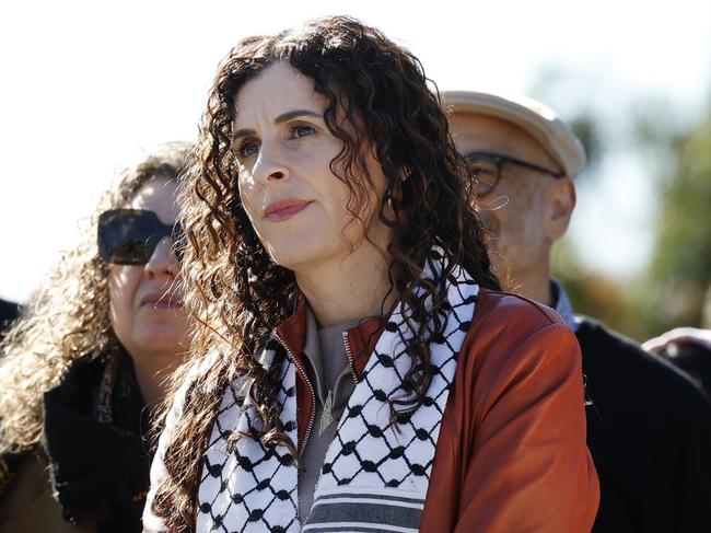 DAILY TELEGRAPH 22ND MAY 2024Pictured is Dr Randa Abdel-Fattah about to speak at a pro Palestine protest at Macquarie University in Sydney.Dr Randa Abdel-Fattah is a former lawyer, author and prominent Palestine advocate and future fellow at Macquarie University Department of Sociology.Picture: Richard Dobson