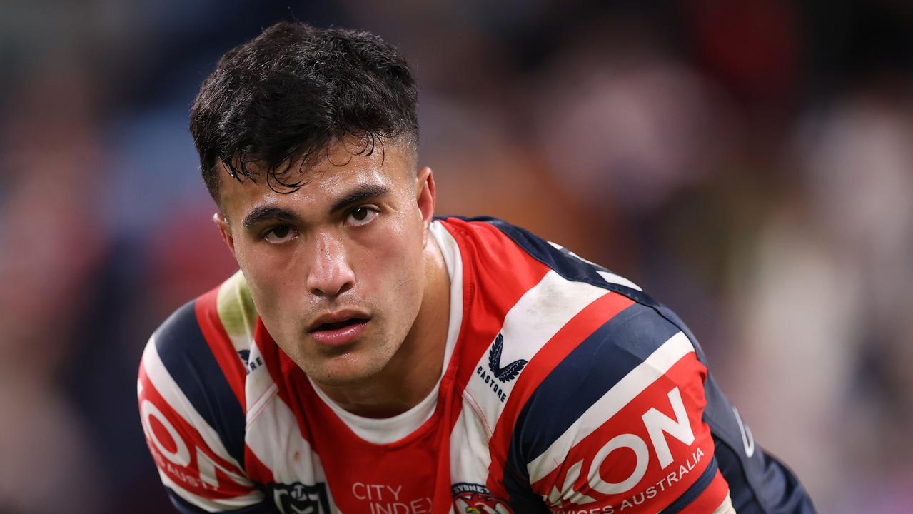 Suaalii’s contract could allow him to leave the Roosters after 2023. (Photo by Mark Kolbe/Getty Images)