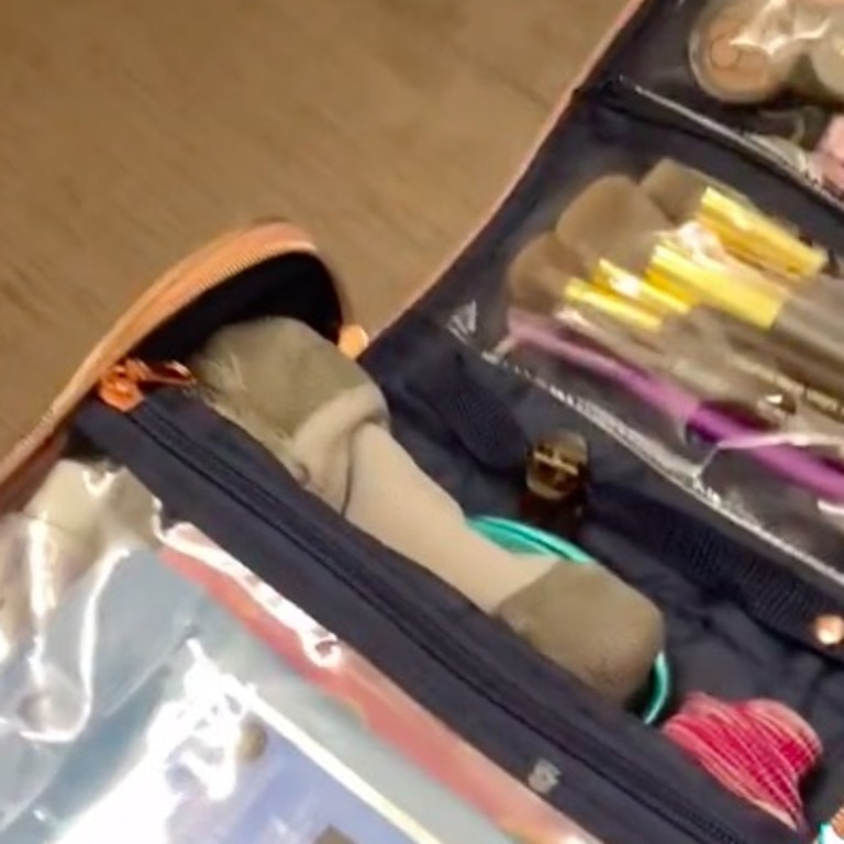 As well as a toiletry bag full of girls products. Picture: TikTok/@mollycsharpe.