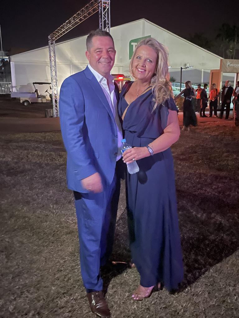 Eva and James Koufos enjoy the 2022 Darwin Cup Gala Ball. Picture: NT News.