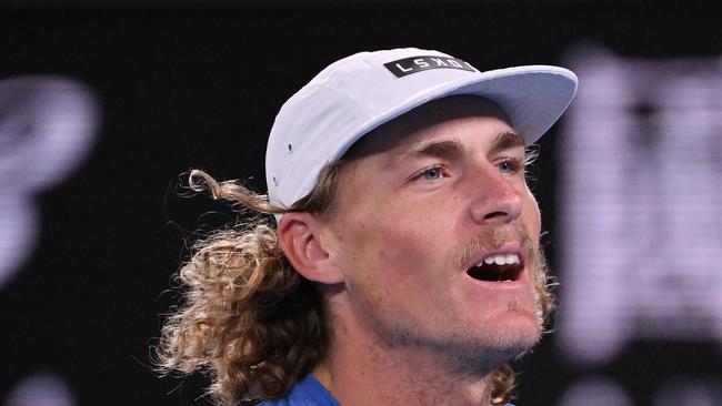 Max Purcell has lost a fifth set tie-break 10-7 to 11th seed Casper Ruud as he exited the singles at the Australian Open. Picture: Morgan Hancock / Getty Images