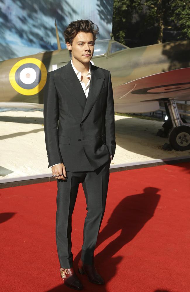 Actor Harry Styles poses for photographers upon arrival at the World premiere of the film 'Dunkirk’. Picture: AP