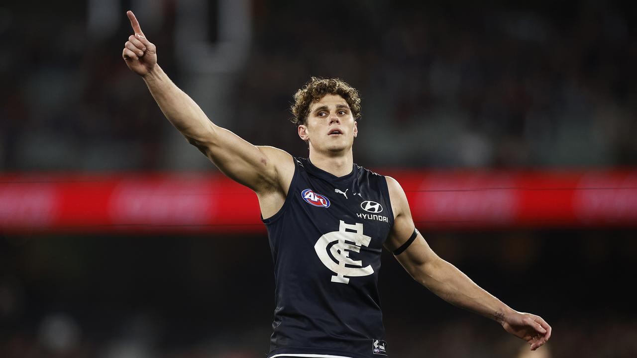 Charlie Curnow has booted 30 goals in the past eight games. Picture: Daniel Pockett/Getty Images