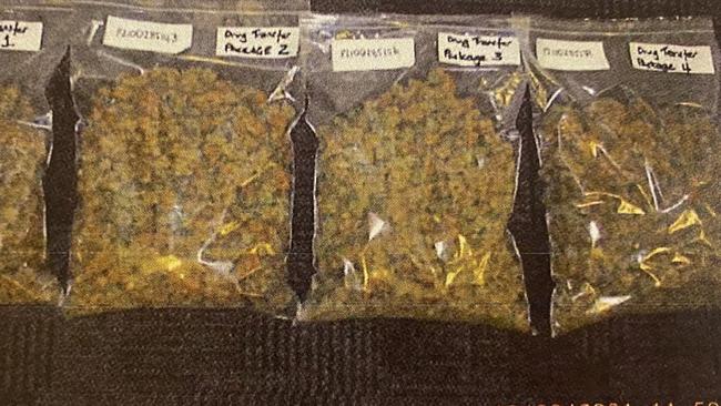 Court released images from the case of SA man Aaron Wanders and his Queensland contact, who were shipping cannabis and cash between the two states. Picture: Supplied.