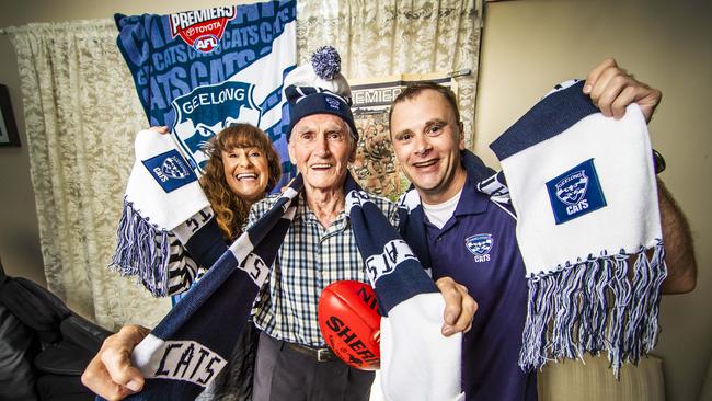 Joseph Robinson with his daughter Dianne Wilson and grandson Timothy Wilson. Picture: Nigel Hallett